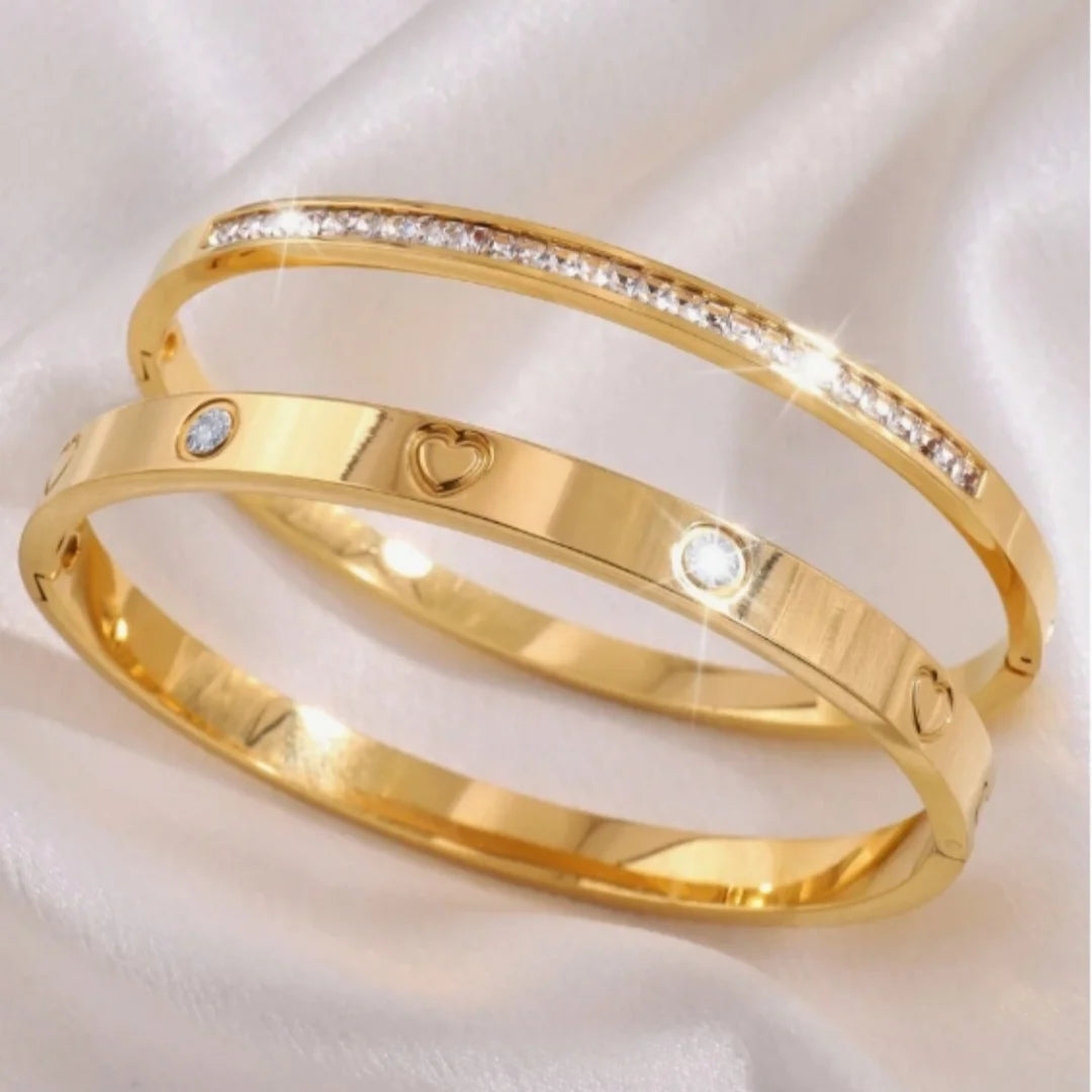 “Celestial Gleam” Bracelet Duo - Bangles