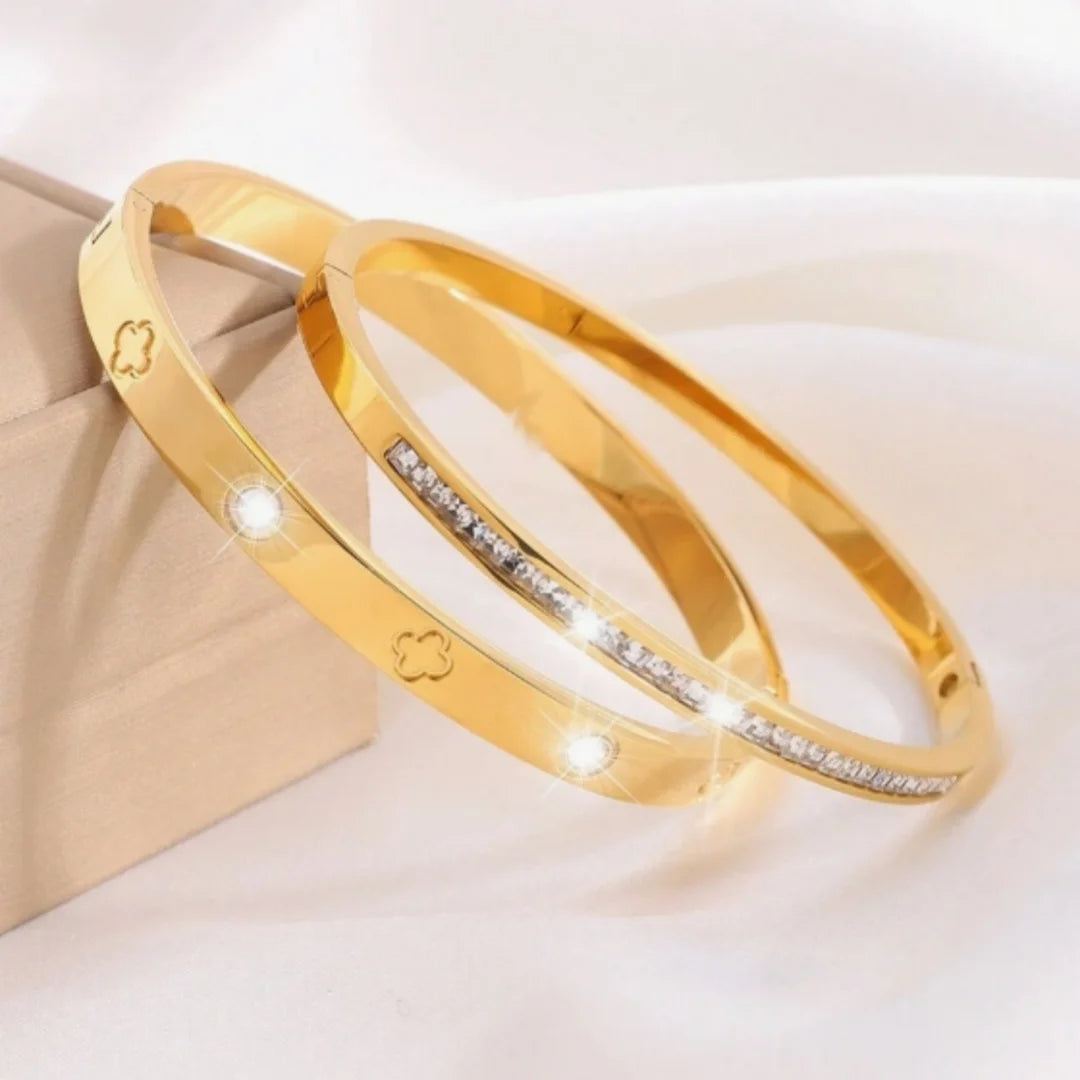 “Celestial Gleam” Bracelet Duo - Bangles